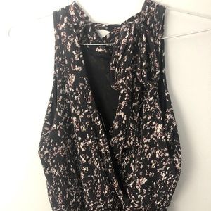 Black Floral Cropped Jumpsuit